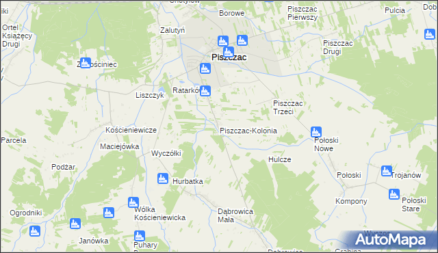 mapa Piszczac-Kolonia, Piszczac-Kolonia na mapie Targeo