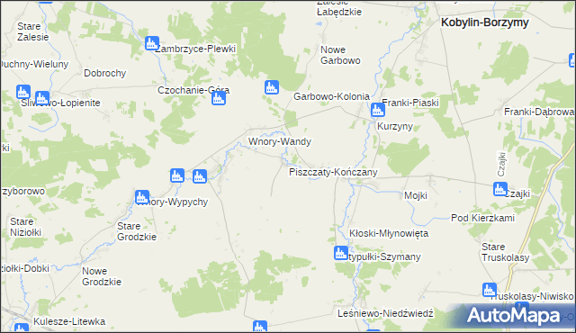 mapa Piszczaty-Kończany, Piszczaty-Kończany na mapie Targeo