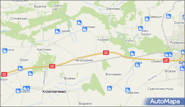 mapa Płaczkowo gmina Gostyń, Płaczkowo gmina Gostyń na mapie Targeo