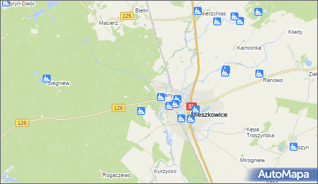 mapa Plany gmina Mieszkowice, Plany gmina Mieszkowice na mapie Targeo