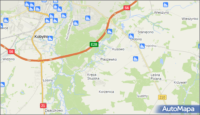 mapa Płaszewko, Płaszewko na mapie Targeo