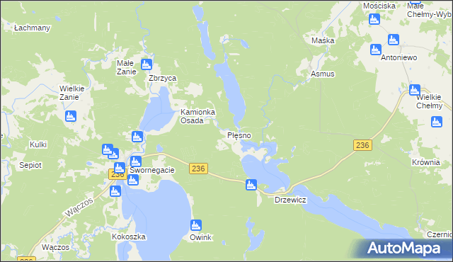 mapa Płęsno, Płęsno na mapie Targeo