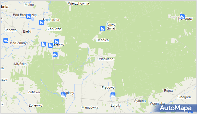 mapa Płociczno gmina Lubowidz, Płociczno gmina Lubowidz na mapie Targeo