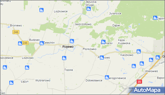 mapa Płonkówko, Płonkówko na mapie Targeo