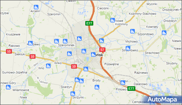 mapa Płońsk, Płońsk na mapie Targeo