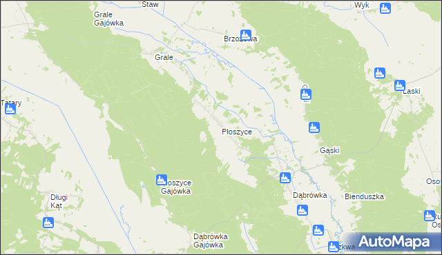 mapa Płoszyce, Płoszyce na mapie Targeo