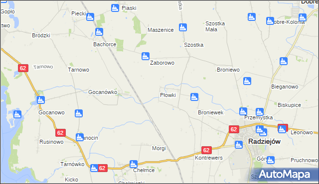 mapa Płowki, Płowki na mapie Targeo