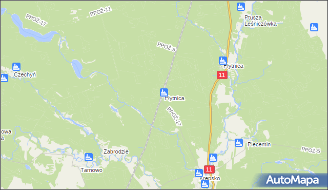 mapa Płytnica gmina Szydłowo, Płytnica gmina Szydłowo na mapie Targeo