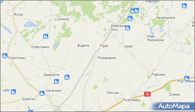 mapa Pływaczewo, Pływaczewo na mapie Targeo