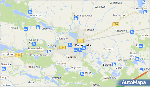 mapa Pobiedziska, Pobiedziska na mapie Targeo