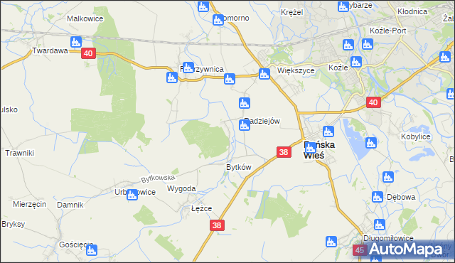 mapa Pociękarb, Pociękarb na mapie Targeo