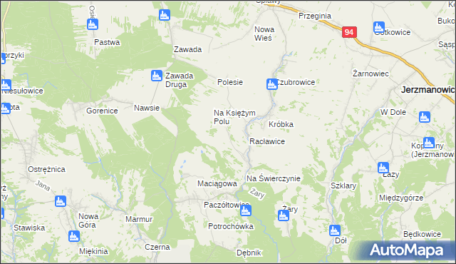 mapa Pod Skałą gmina Jerzmanowice-Przeginia, Pod Skałą gmina Jerzmanowice-Przeginia na mapie Targeo