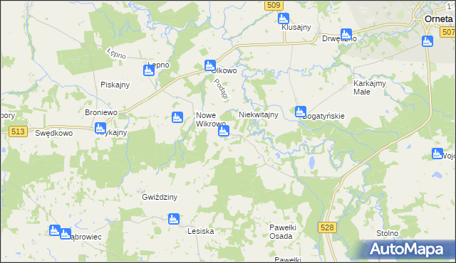 mapa Podągi, Podągi na mapie Targeo