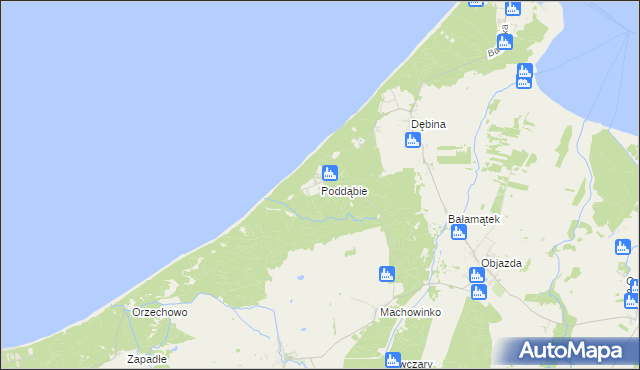 mapa Poddąbie, Poddąbie na mapie Targeo