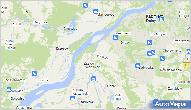 mapa Podgórz gmina Wilków, Podgórz gmina Wilków na mapie Targeo