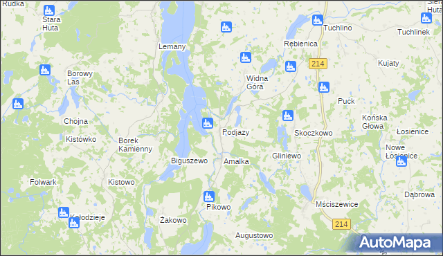 mapa Podjazy, Podjazy na mapie Targeo