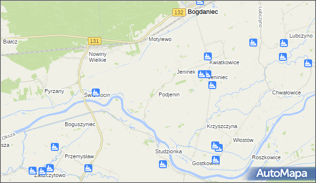 mapa Podjenin, Podjenin na mapie Targeo