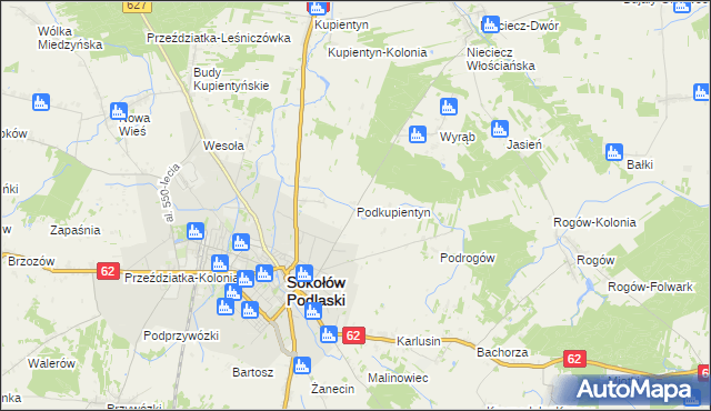 mapa Podkupientyn, Podkupientyn na mapie Targeo
