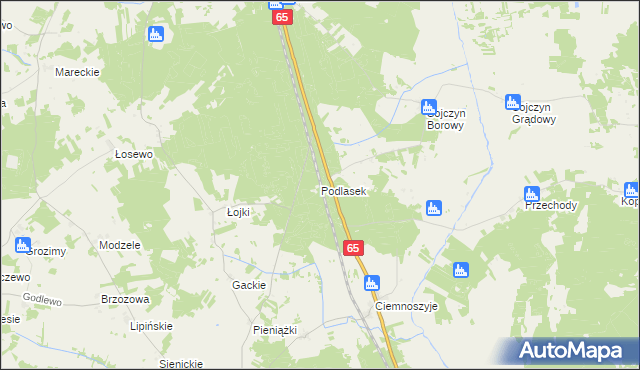 mapa Podlasek gmina Grajewo, Podlasek gmina Grajewo na mapie Targeo