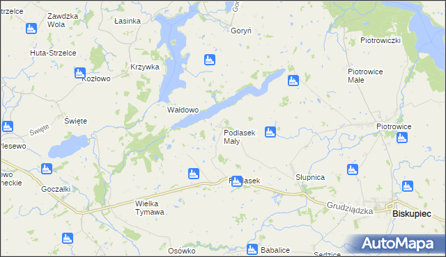 mapa Podlasek Mały, Podlasek Mały na mapie Targeo