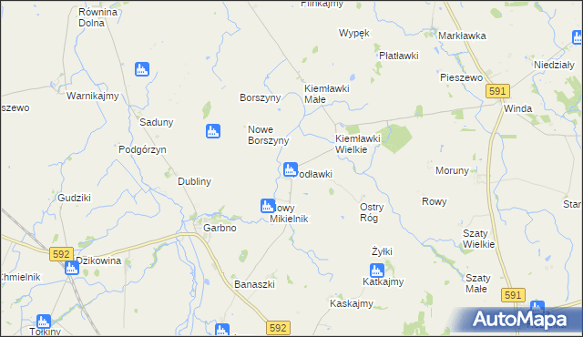 mapa Podławki, Podławki na mapie Targeo