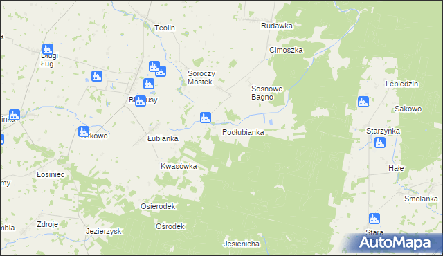 mapa Podłubianka, Podłubianka na mapie Targeo