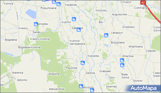 mapa Podłużyce, Podłużyce na mapie Targeo