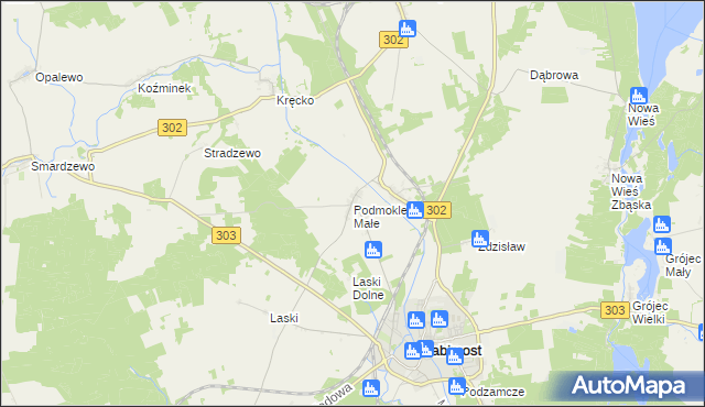 mapa Podmokle Małe, Podmokle Małe na mapie Targeo