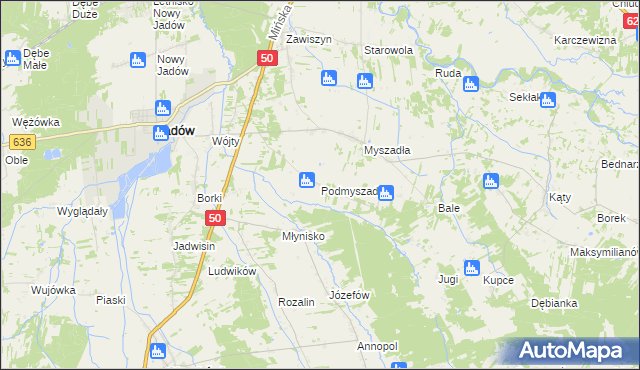 mapa Podmyszadła, Podmyszadła na mapie Targeo