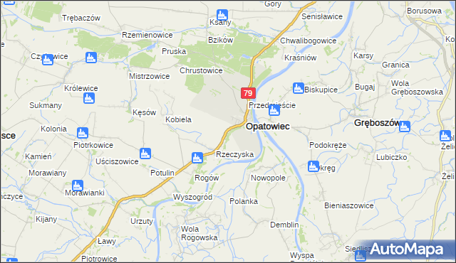 mapa Podskale gmina Opatowiec, Podskale gmina Opatowiec na mapie Targeo