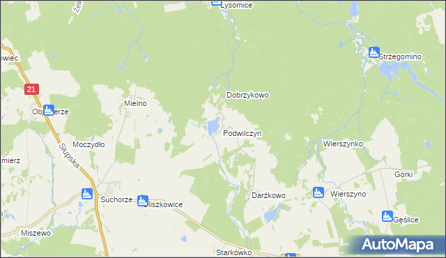 mapa Podwilczyn, Podwilczyn na mapie Targeo