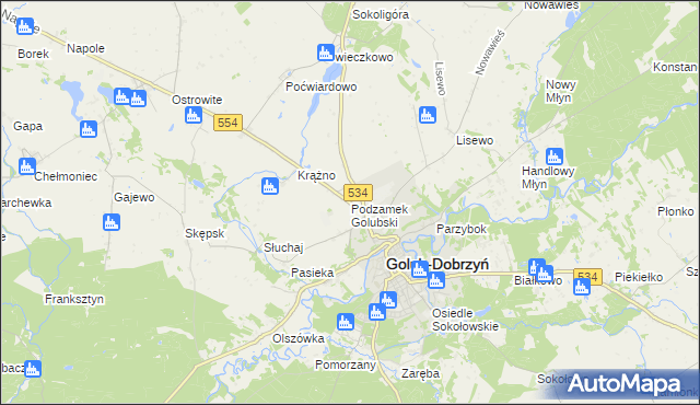 mapa Podzamek Golubski, Podzamek Golubski na mapie Targeo