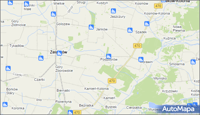 mapa Podzborów, Podzborów na mapie Targeo