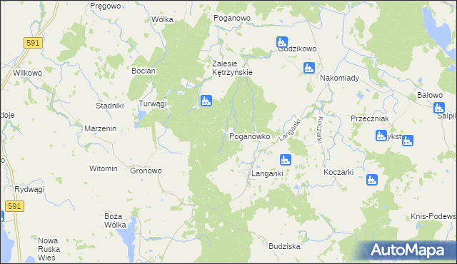 mapa Poganówko, Poganówko na mapie Targeo