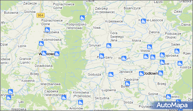 mapa Pogorzany, Pogorzany na mapie Targeo