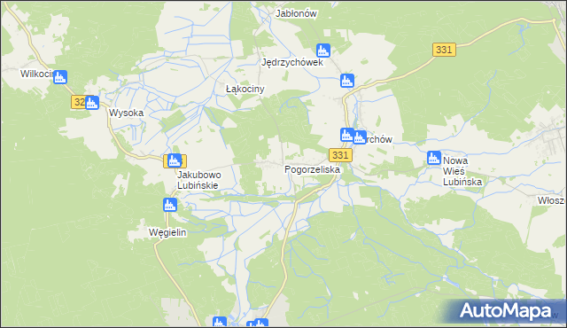 mapa Pogorzeliska, Pogorzeliska na mapie Targeo