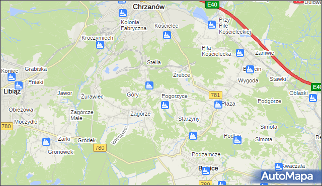 mapa Pogorzyce, Pogorzyce na mapie Targeo