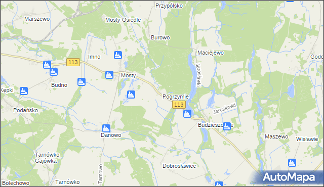 mapa Pogrzymie, Pogrzymie na mapie Targeo