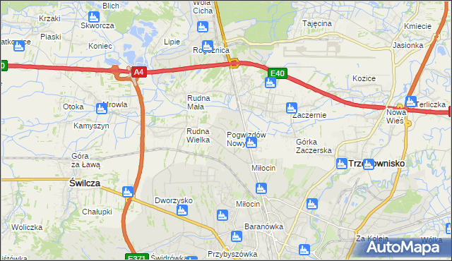 mapa Pogwizdów Nowy, Pogwizdów Nowy na mapie Targeo