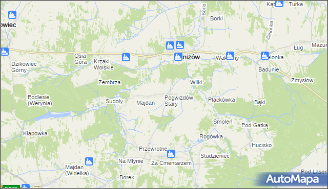 mapa Pogwizdów Stary, Pogwizdów Stary na mapie Targeo