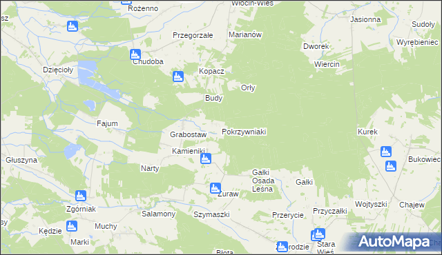 mapa Pokrzywniaki, Pokrzywniaki na mapie Targeo