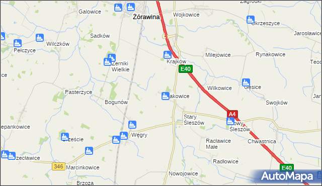 mapa Polakowice, Polakowice na mapie Targeo