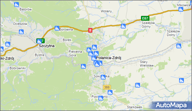 mapa Polanica-Zdrój, Polanica-Zdrój na mapie Targeo