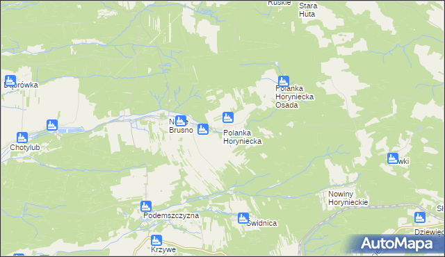 mapa Polanka Horyniecka, Polanka Horyniecka na mapie Targeo