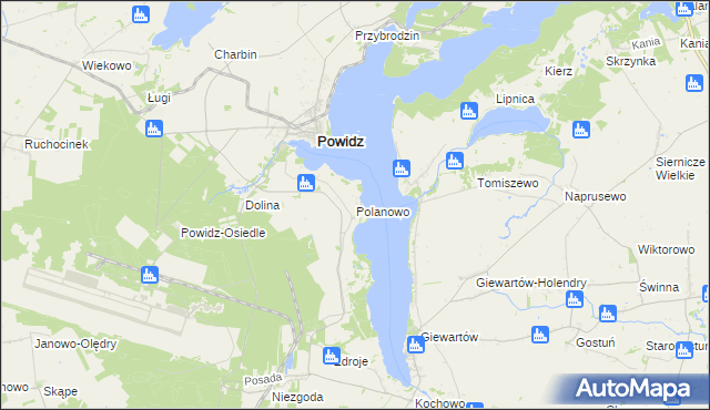 mapa Polanowo gmina Powidz, Polanowo gmina Powidz na mapie Targeo