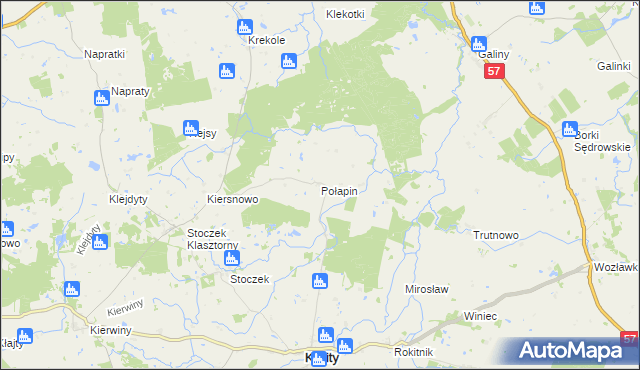 mapa Połapin, Połapin na mapie Targeo