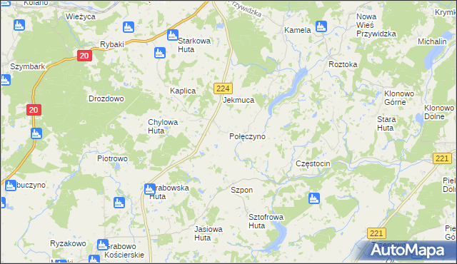 mapa Połęczyno, Połęczyno na mapie Targeo