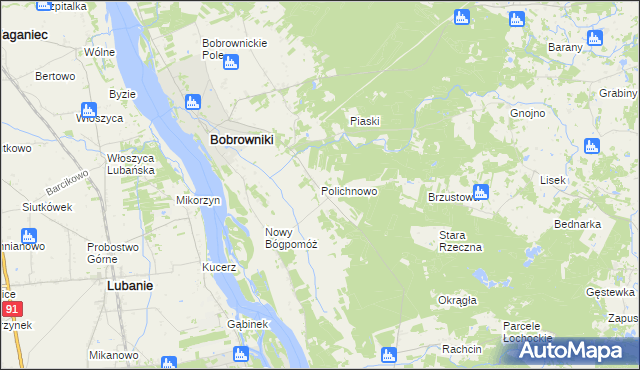 mapa Polichnowo, Polichnowo na mapie Targeo