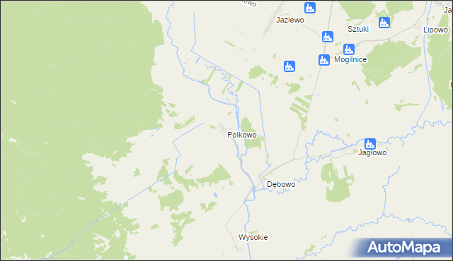 mapa Polkowo gmina Sztabin, Polkowo gmina Sztabin na mapie Targeo