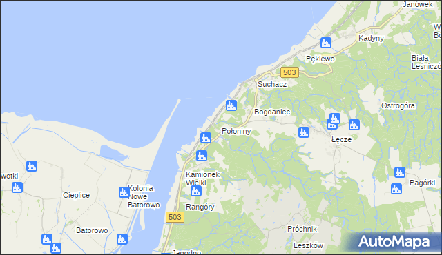 mapa Połoniny, Połoniny na mapie Targeo